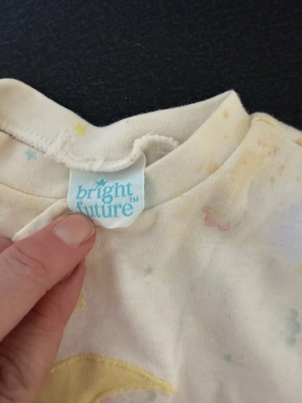 Baby Moon Appliqué Wrap One-Piece Bodysuit - Cream 80’s